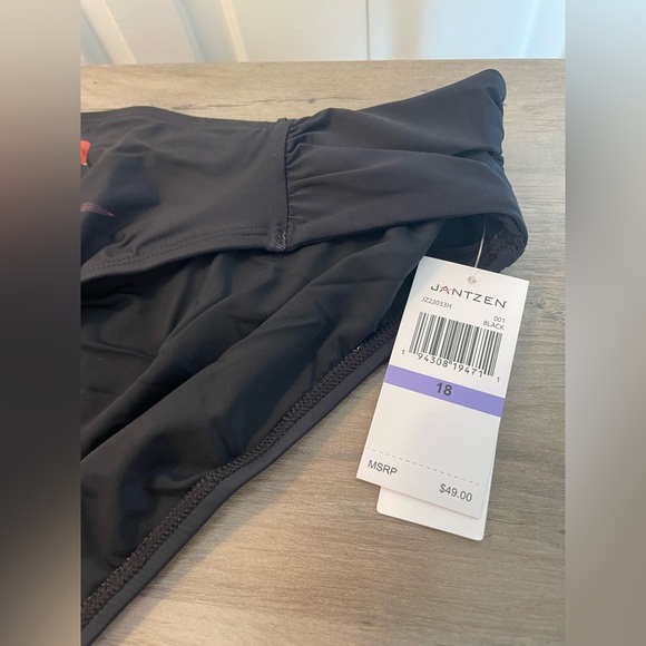 Jantzen Tab Side Hipster Botanical Floral Swim Bottom Size 18 NWT Bikini Plus - Picture 4 of 9